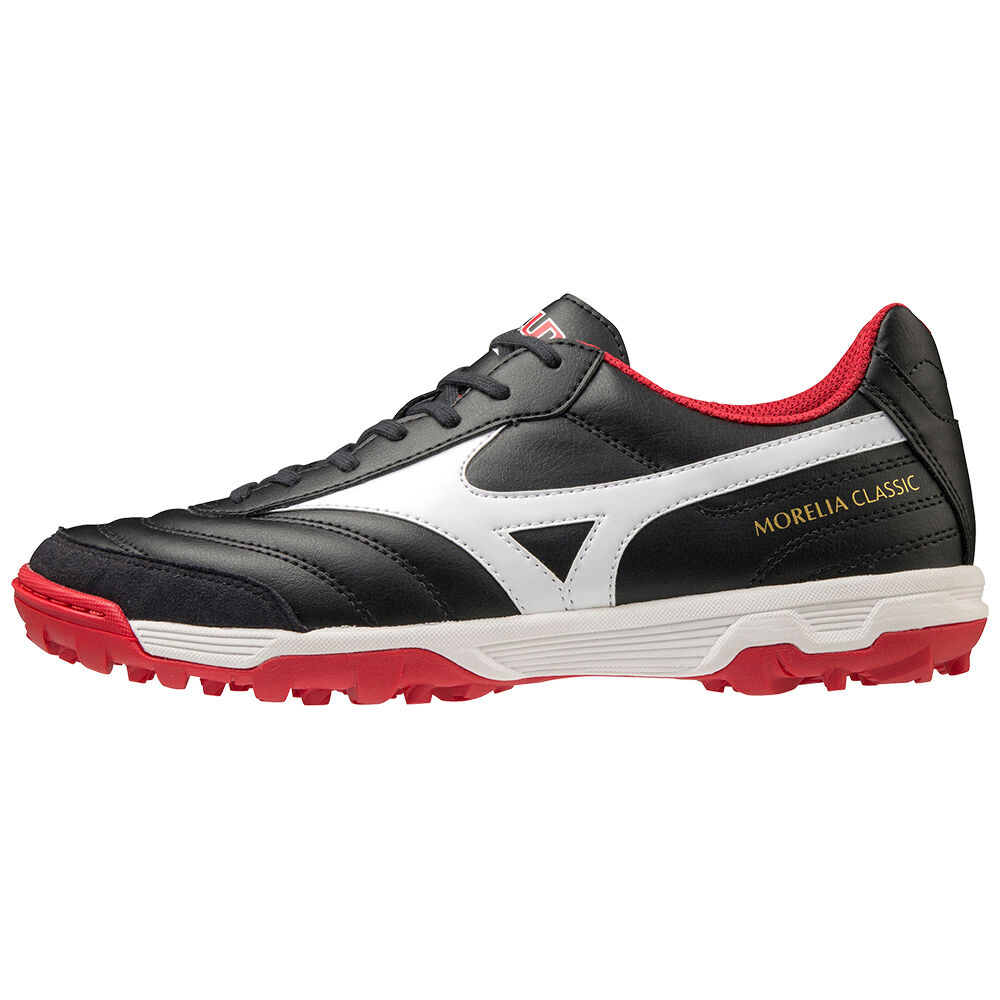 Mizuno Morelia Sala Classic TF Férfi Focicipő Fekete/Fehér/Piros DXC345912